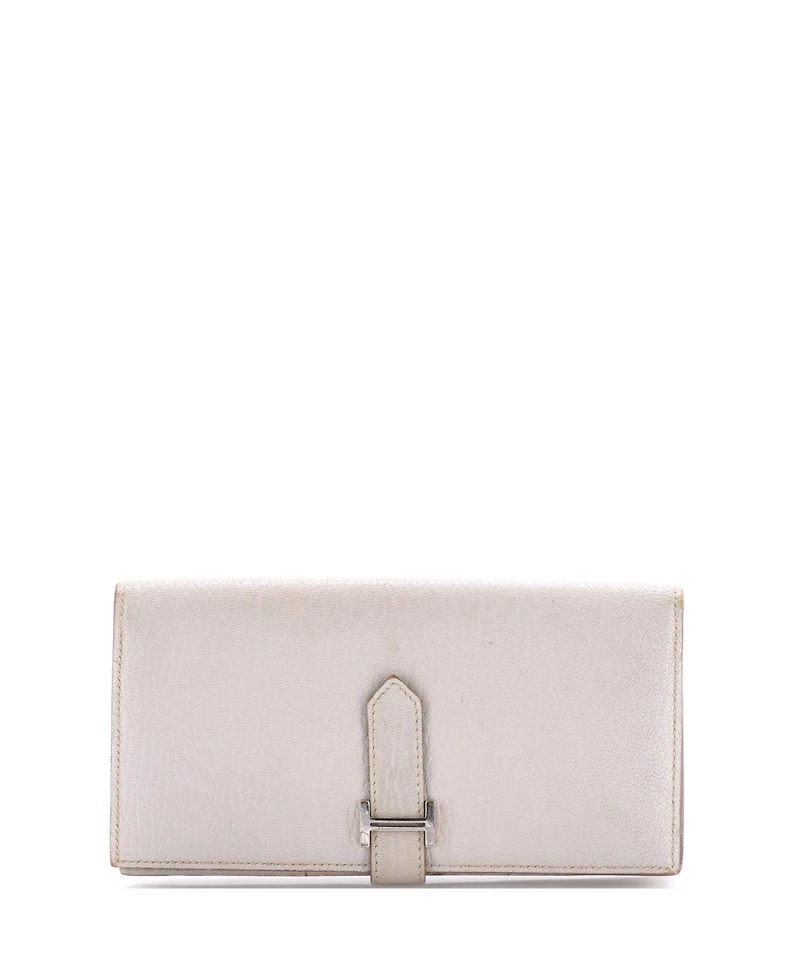 Pre-Owned Hermes Long Bearn Wallet Chevre Mysore