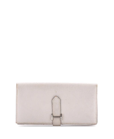 Pre-Owned Hermes Long Bearn Wallet Chevre Mysore