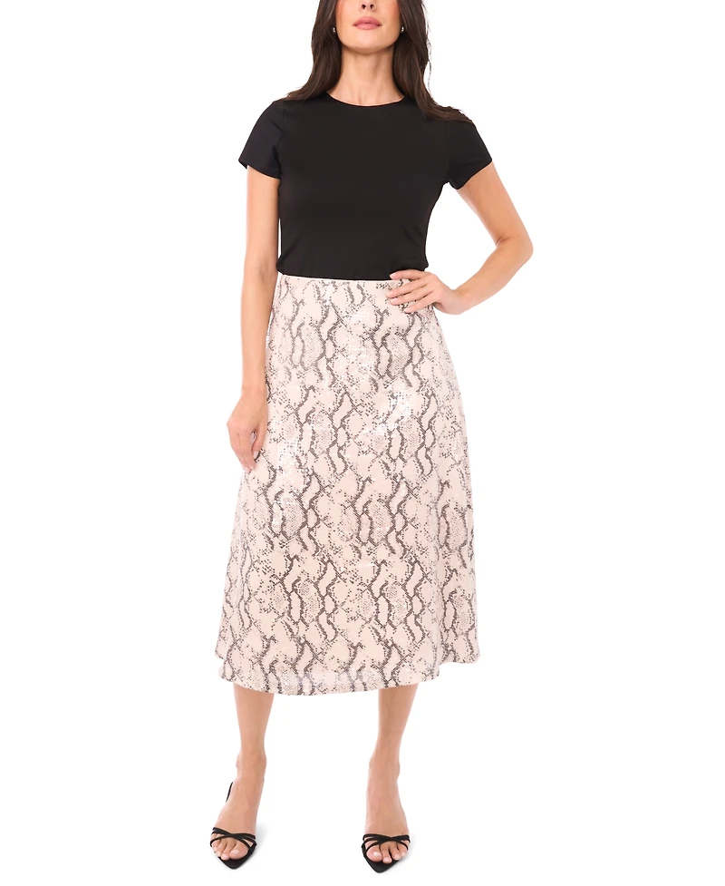 Vince Camuto Women's Bias Cut A-Line Midi Skirt