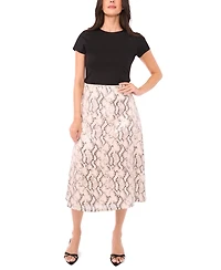 Vince Camuto Women's Bias Cut A-Line Midi Skirt