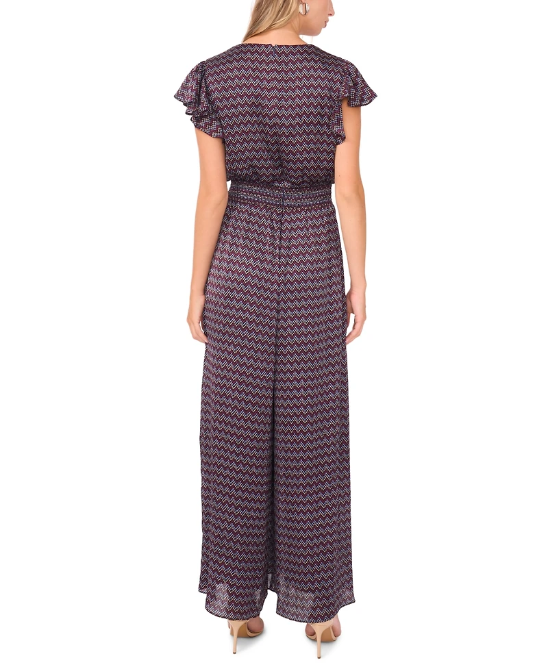 Vince Camuto Women's Button-Front Smocked Waist Jumpsuit