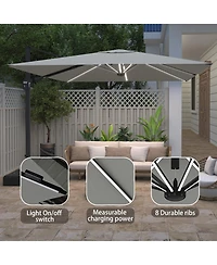 Casainc 11 Ft Square Cantilever Patio Umbrella (base not included）