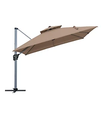 Casainc 11 Ft Square Double Top Patio Cantilever Umbrella
