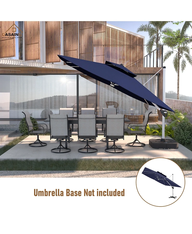 Casainc 11 Ft Square Double Top Patio Umbrella