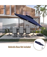 Casainc 11 Ft Square Double Top Patio Umbrella