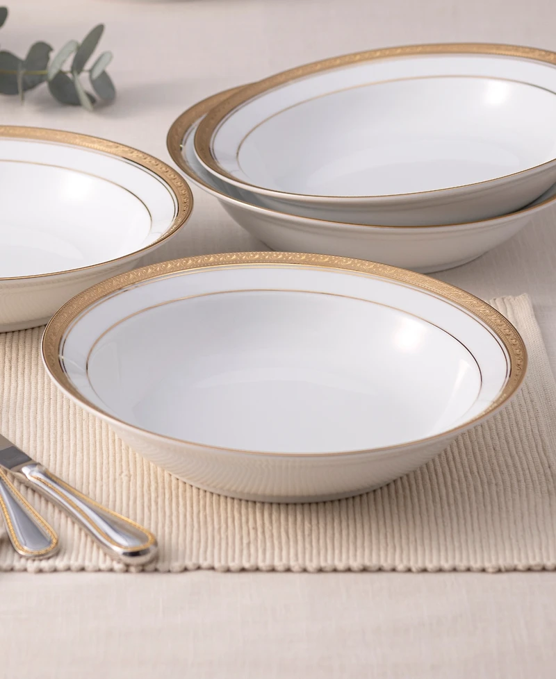 Noritake Crestwood Gold 4-Pc. Rim Dinner Bowl Set, Service for 4