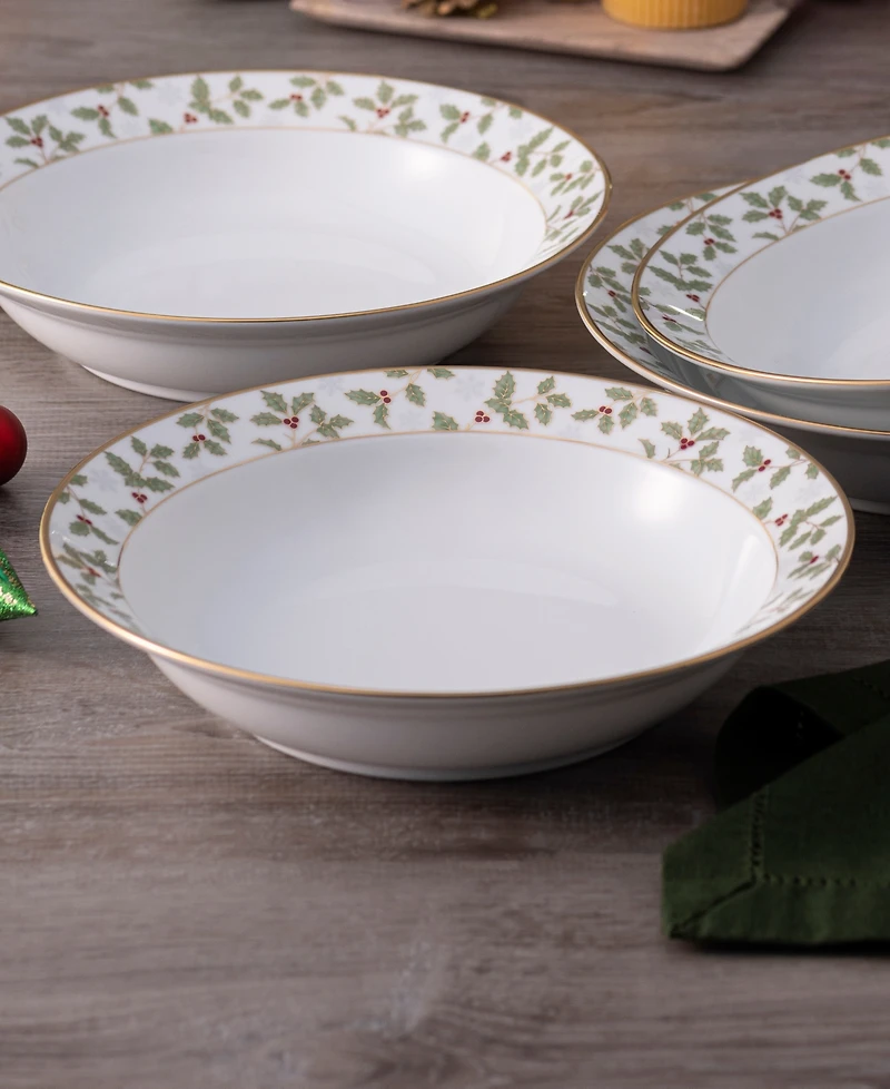Noritake Holly & Berry 4-Pc. Dinner Bowl Set, Service for 4