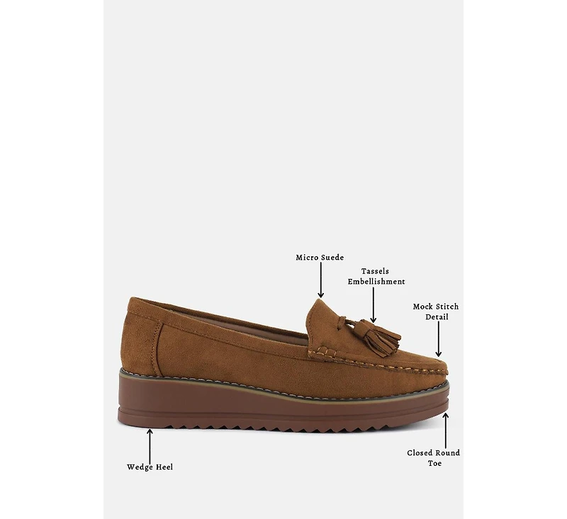 Daiki Platform Lug Sole Tassel Loafers Women