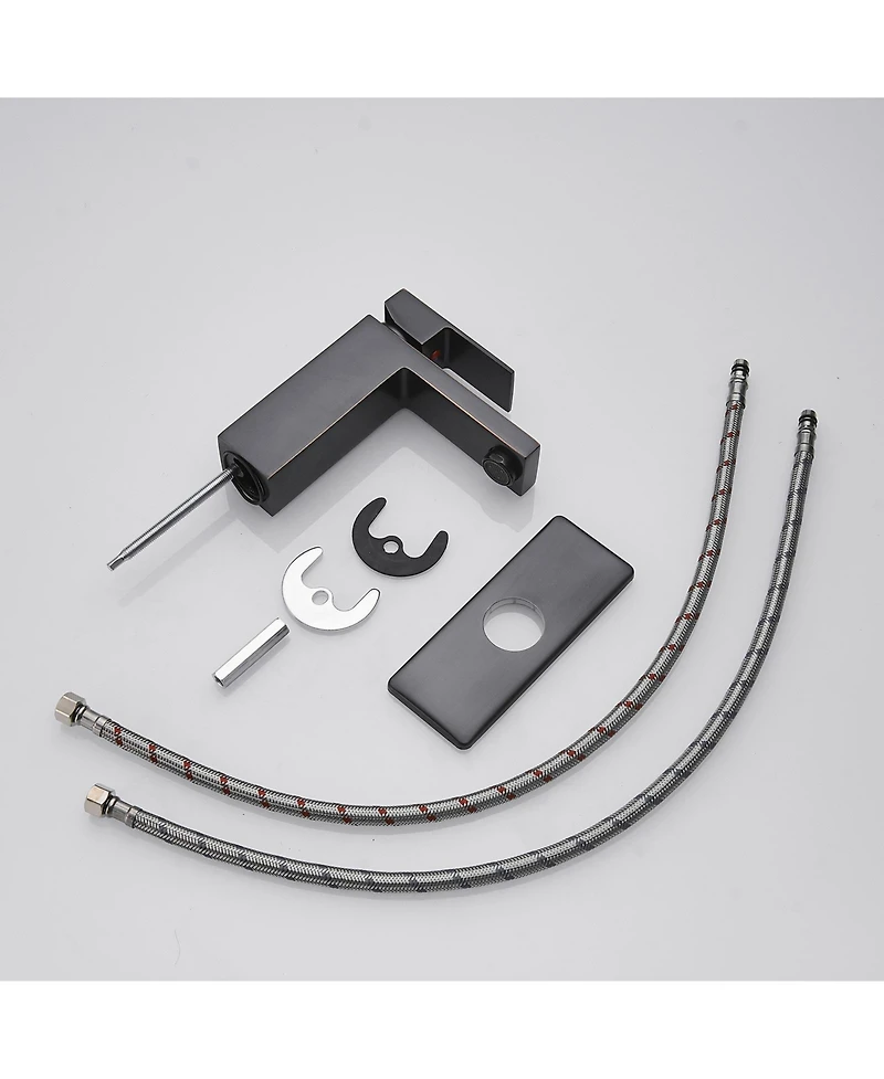 Greenspring Single Handle Hole Low-Arc Bathroom Faucet with Supply Line