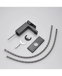 Greenspring Single Handle Hole Low-Arc Bathroom Faucet with Supply Line