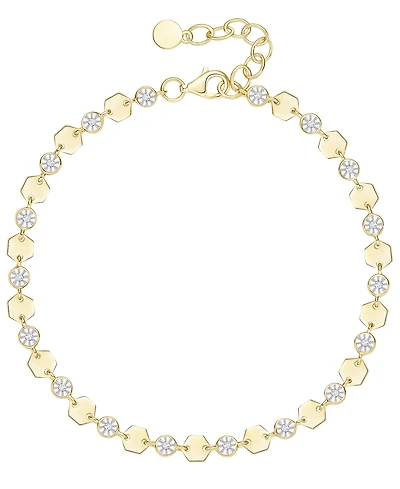 Macy's Diamond Luna Bracelet (1/10 ct. t.w.) Sterling Silver, 14K Gold or Rose over Silver