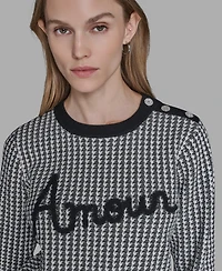 Karl Lagerfeld Paris Women's Amour Script Crewneck Sweater