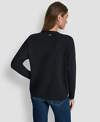 Dkny Jeans Women's V-Neck Boxy Cardigan Sweater
