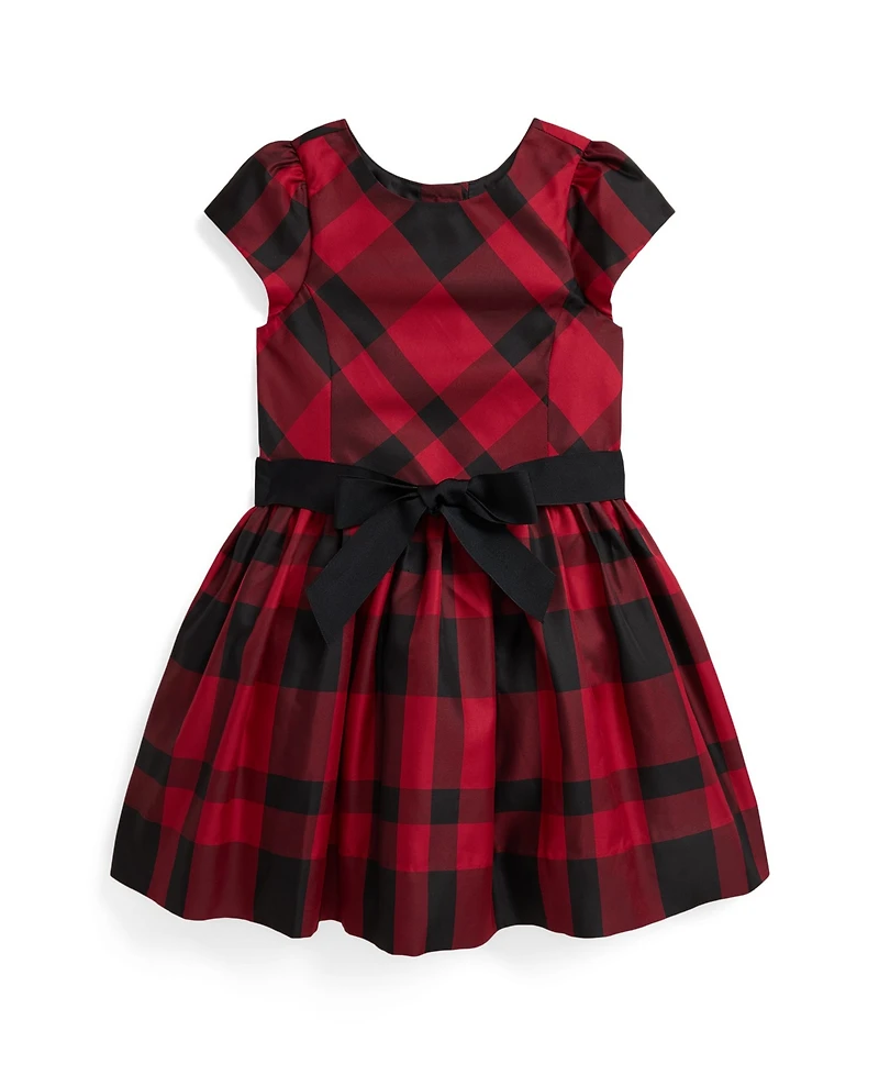 Polo Ralph Lauren Girls 2T-6X Plaid Short Sleeve Dress