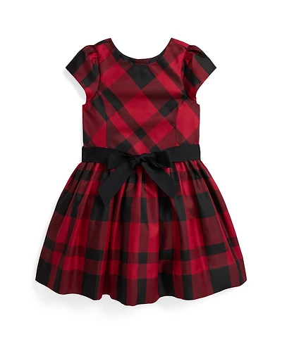 Polo Ralph Lauren Girls 2T-6X Plaid Short Sleeve Dress