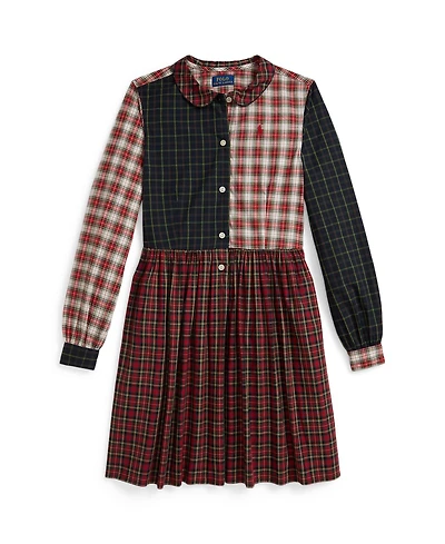 Polo Ralph Lauren Girls 7-16 Long Sleeves Plaid Shirt Dress