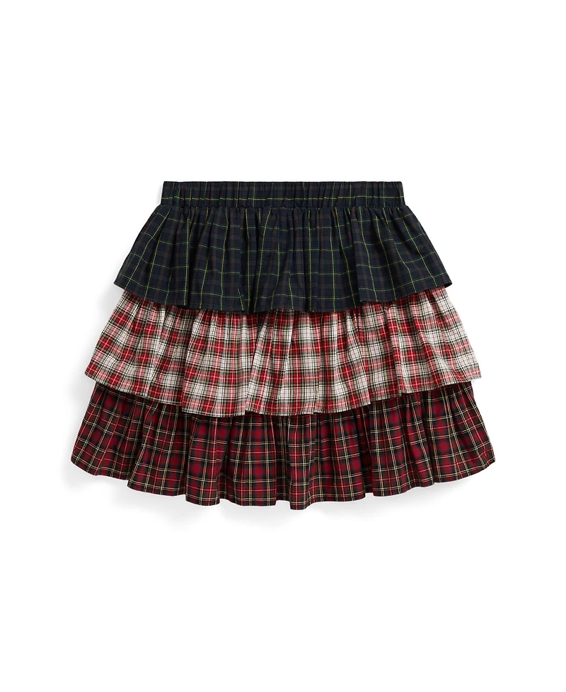 Polo Ralph Lauren Girls 7-16 Plaid Tiered Poplin Skirt