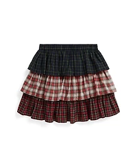 Polo Ralph Lauren Girls 7-16 Plaid Tiered Poplin Skirt
