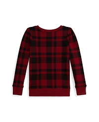 Polo Ralph Lauren Girls 2T-6X Long Sleeves Plaid Sweatshirt