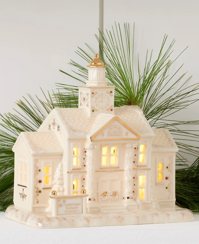 From The Vault! Lenox Mistletoe Park Town Hall with Clock Tower, Exclusively at Macy's