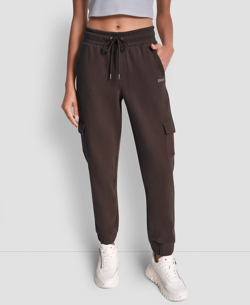 Dkny Sport Women's Studded-Logo Cargo Joggers