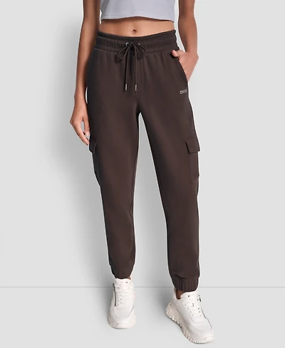 Dkny Sport Women's Studded-Logo Cargo Joggers