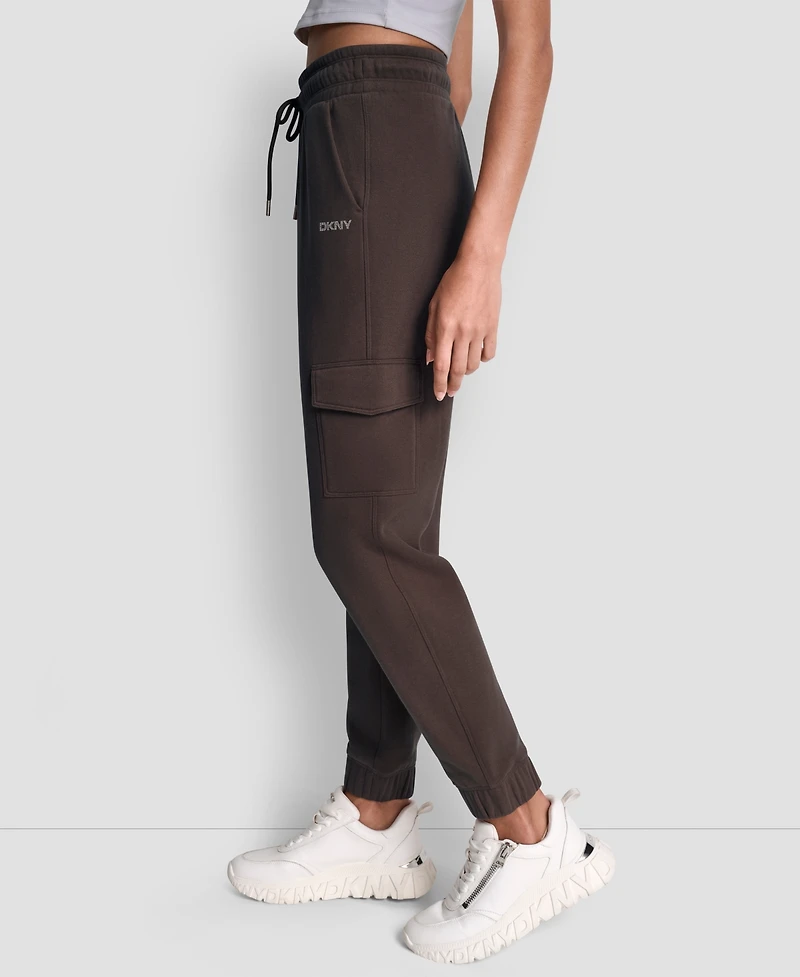 Dkny Sport Women's Studded-Logo Cargo Joggers