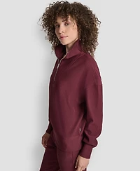 Dkny Women's Tech Ottoman Half-Zip Mock Neck Sweatshirt