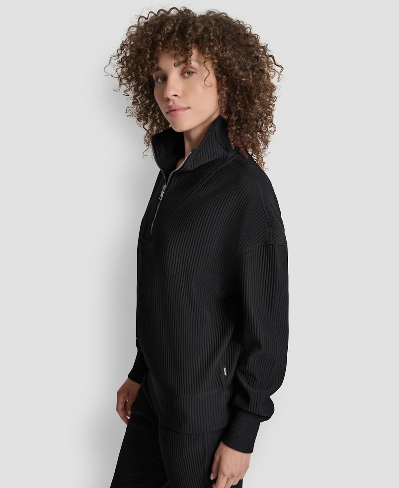 Dkny Women's Tech Ottoman Half-Zip Mock Neck Sweatshirt