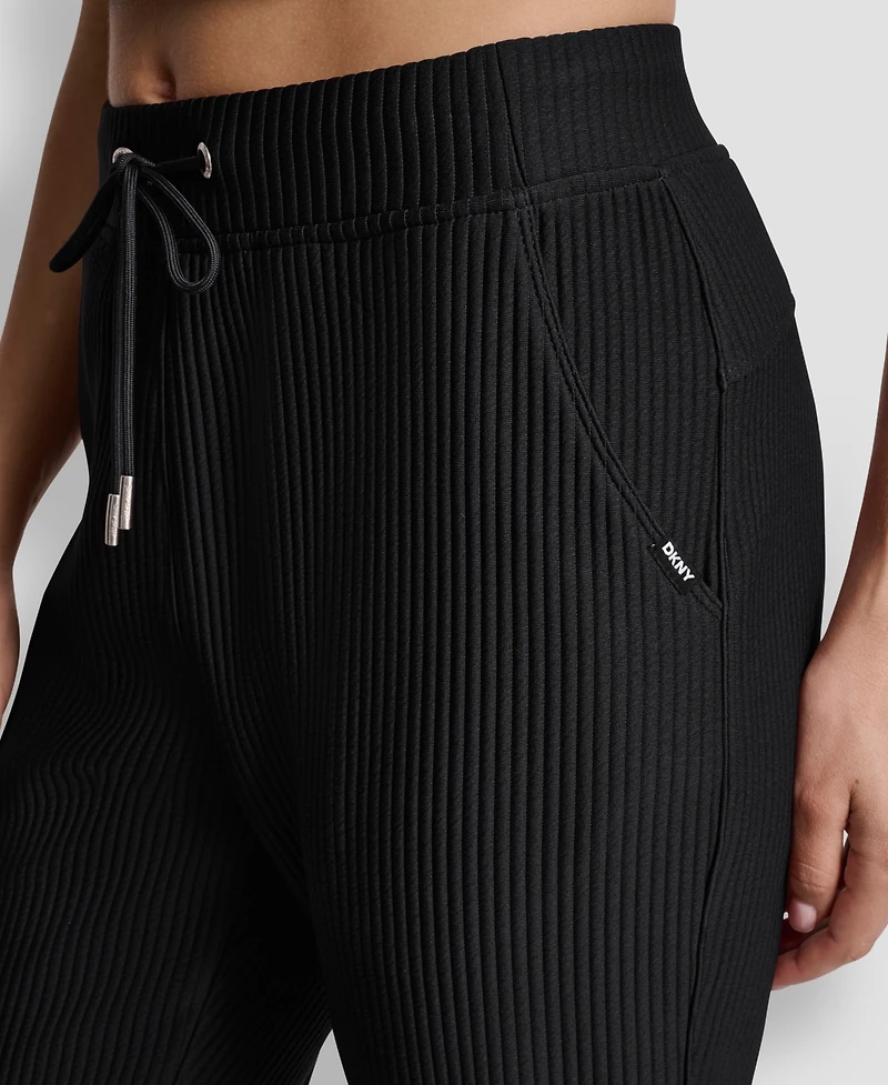 Dkny Women's Tech Ottoman Cuffed High Rise Joggers
