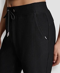 Dkny Women's Tech Ottoman Cuffed High Rise Joggers
