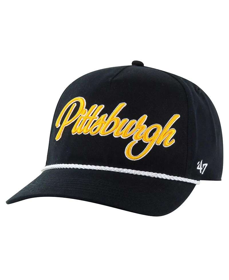 '47 Brand Men's Black Pittsburgh Steelers Overhand Hitch Adjustable Hat