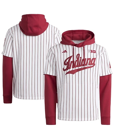 Adidas Men's White/Crimson Indiana Hoosiers Baseball Jersey Hoodie