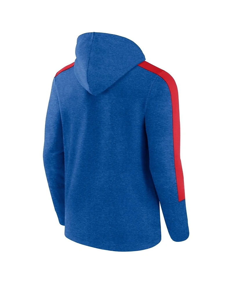 Fanatics Men's Heather Royal Texas Rangers Gains Fleece Full-Zip Hoodie