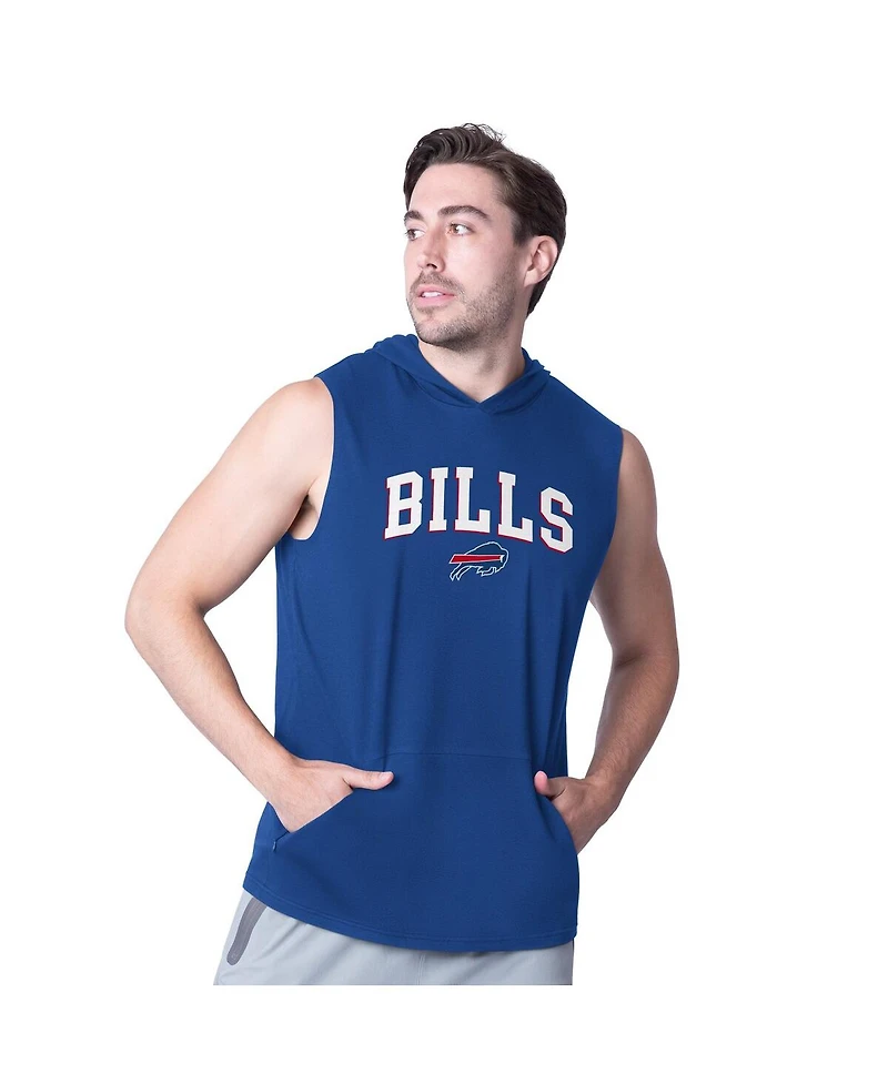 Msx by Michael Strahan Men's Royal Buffalo Bills Action Sleeveless Pullover Hoodie