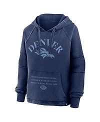Fanatics Women's Navy Denver Broncos Oversized Raglan Gridiron Hoodie
