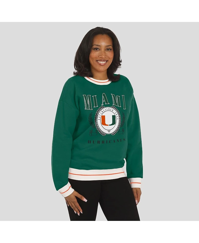Wear by Erin Andrews Women'sGreen Miami Hurricanes Seal Sweatshirt