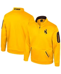 Colosseum Men's Gold Wyoming Cowboys Mainframe Quarter-Zip Fleece Jacket