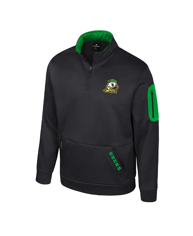 Colosseum Men's Black Oregon Ducks Mainframe Quarter-Zip Fleece Jacket