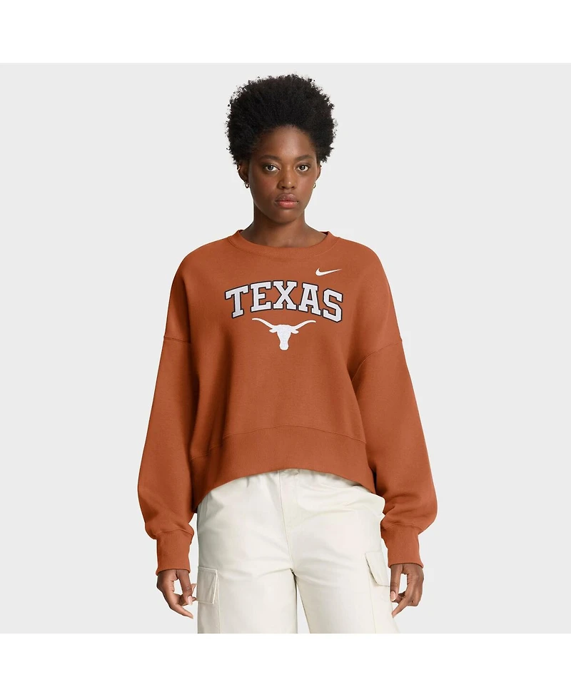 Nike Women'sTexas Orange Texas Longhorns Oversized Phoenix Arch Pullover Sweatshirt