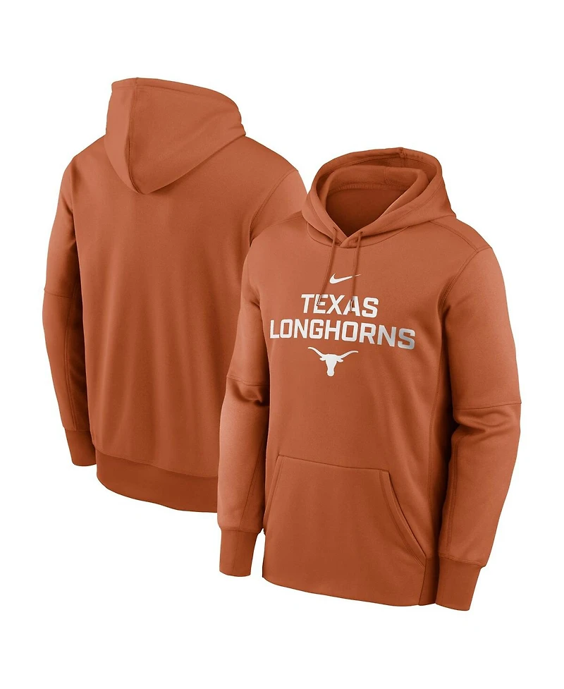 Nike Men's Texas Orange Longhorns Team Stacked Performance Pullover Hoodie