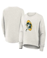 Fanatics Women's Heather Gray Green Bay Packers Oversized Hometown Pullover Sweatshirt