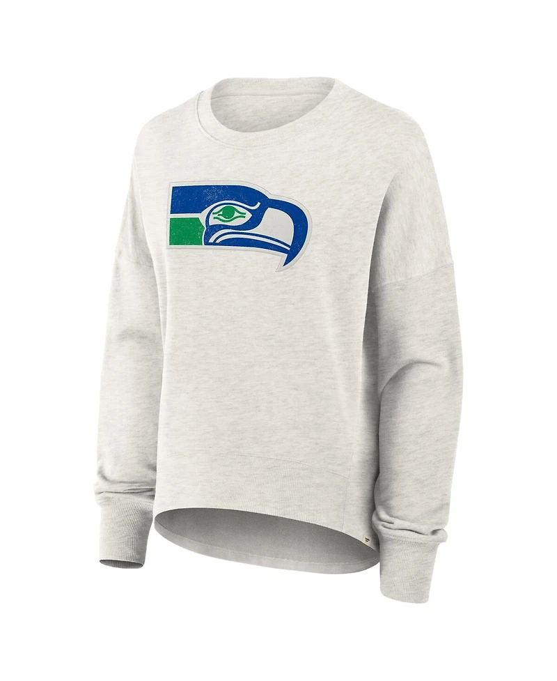 Fanatics Women's Heather Gray Seattle Seahawks Oversized Hometown Pullover Sweatshirt