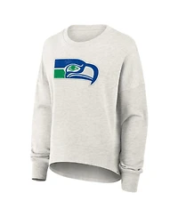 Fanatics Women's Heather Gray Seattle Seahawks Oversized Hometown Pullover Sweatshirt