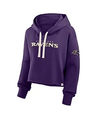 Fanatics Women's Purple Baltimore Ravens Oversized Hometown Heritage Cropped Hoodie