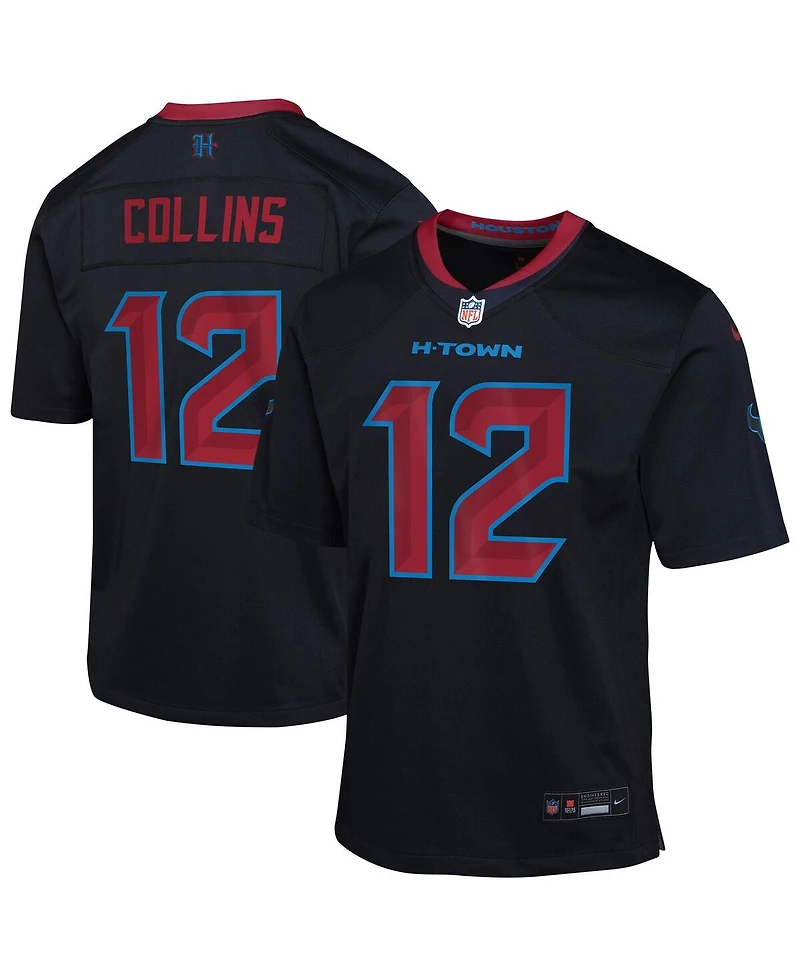 Nike Big Boys and GirlsNico Collins Navy Houston Texans Alternate Game Jersey