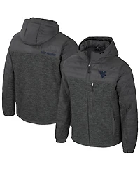 Colosseum Men's Charcoal West Virginia Mountaineers Nightman Full-Zip Hoodie Puffer Jacket