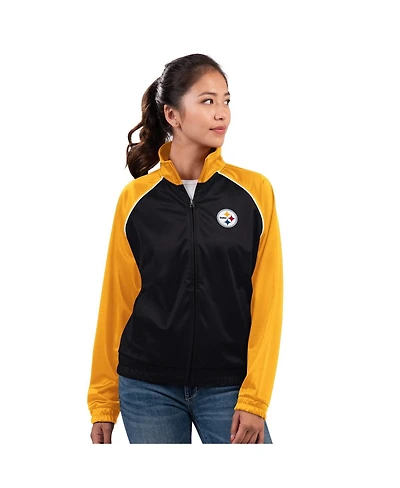 G-iii 4Her by Carl Banks Women's Black Pittsburgh Steelers Replay Full-Zip Track Jacket