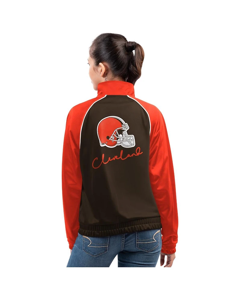 G-iii 4Her by Carl Banks Women's Brown Cleveland Browns Replay Full-Zip Track Jacket