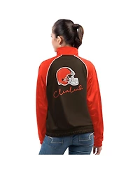 G-iii 4Her by Carl Banks Women's Brown Cleveland Browns Replay Full-Zip Track Jacket